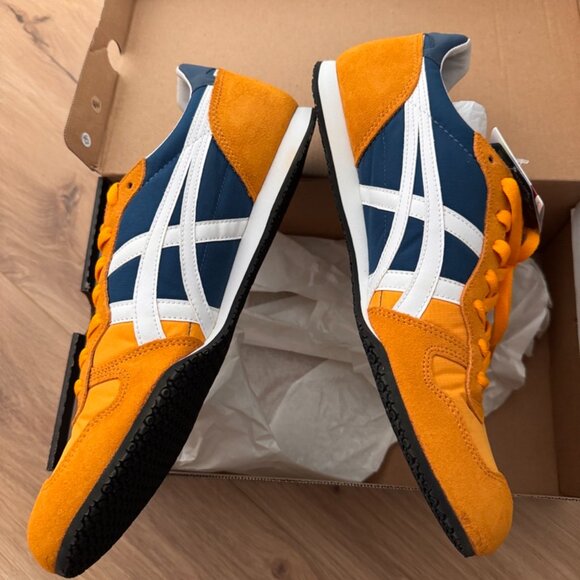 Men's Size 11.5 Onitsuka Tiger Serrano Sneakers - Mako Blue And White - Rare! - Picture 3 of 6